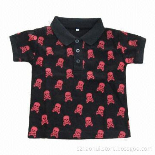 Kids' Full Print Cotton Polo Shirt, 2-16# Sizes, 180-240gsm Weights